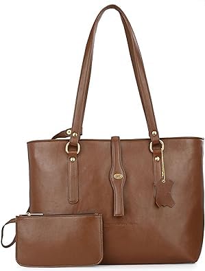 Stylish Women's Leather Tote Bags - Genuine Sheepskin Top Handle Satchel Purse & Fashion Handbag (Brown) | Perfect for Work, Travel & Everyday Use