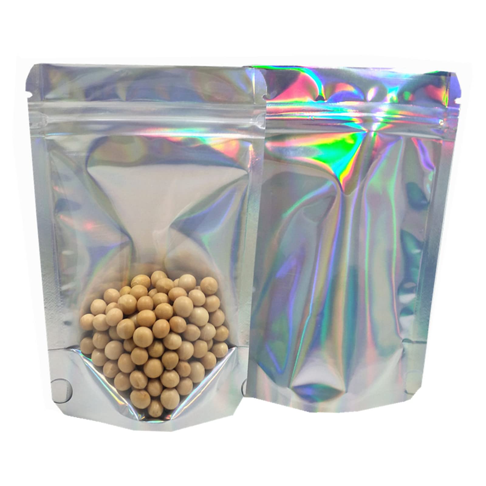 500 Pack 5.5x7.87 Inch Resealable Stand Up Zipper Lock Bags - Clear Foil Food Storage Pouches with Gusset Bottom & Heat Seal for Snacks, Coffee, Nuts | Perfect for Home, Office & Commercial Use