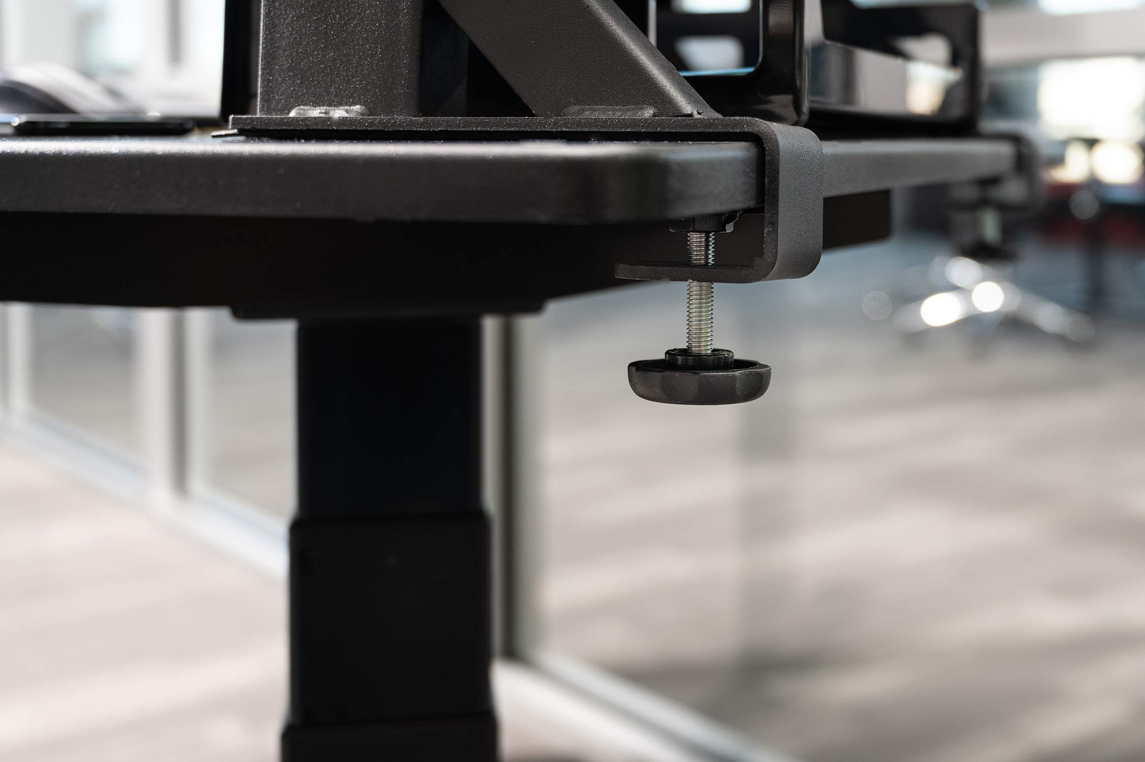 Adjustable Clamp-On Standing Desk Shelf - Ergonomic Monitor Stand with 120° Tilt for Home & Office Workspace - Perfect for Laptops, Tablets, and Dual Monitor Setup