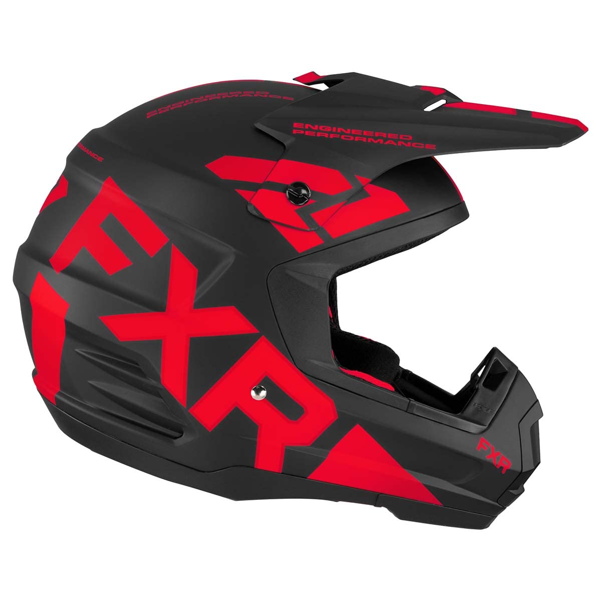 FXR Torque Team Helmet 2025 - Black/Red Motocross Helmet for Adults - DOT & ECE Certified - Medium Size - Perfect for Dirt Bike, ATV & Off-Road Racing
