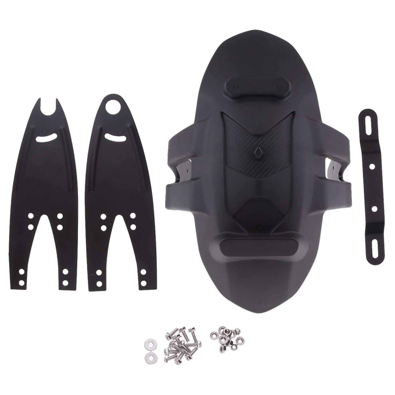Universal Black Motorcycle Front & Rear Wheel Mudguard Splash Guard Protector - Fender Cover for Dirt Bikes, Cruisers & Street Motorcycles - Off-Road & Wet Weather Protection
