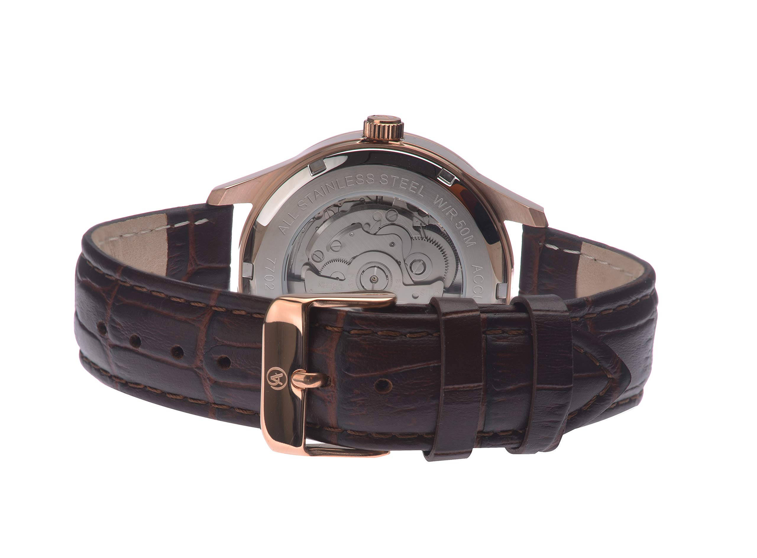 Accurist 7702 Men's Brown Leather Strap Watch - Classic Analog Wristwatch for Business, Casual & Everyday Wear