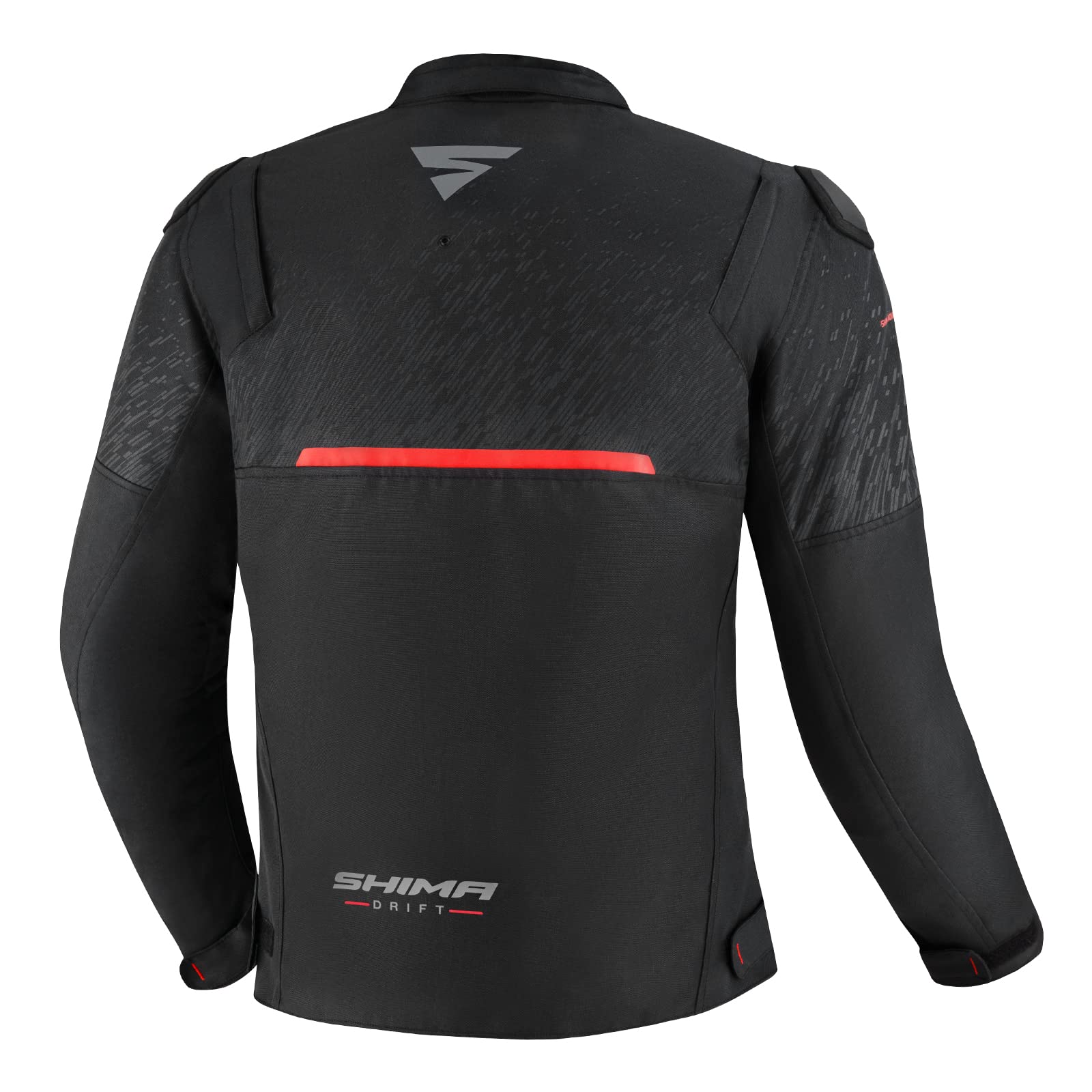 SHIMA DRIFT Men's Lightweight Breathable Summer Motorcycle Jacket - CE Certified Armor (Shoulder, Elbow, Back) with Adjustable Fit - Black Size L - Perfect for Urban Commuting & Summer Riding