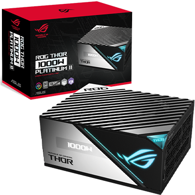 ASUS ROG THOR 1000W Platinum Power Supply - 80+ Platinum Certified, Fully Modular, Aura Sync RGB, 0dB Fan Mode - Perfect for Gaming PCs, Workstations, and High-End Builds