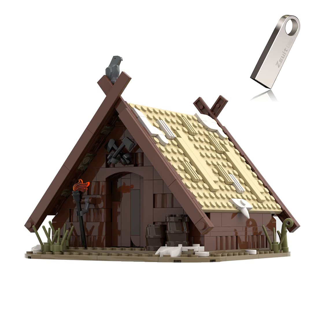 HMANE Medieval House Building Blocks Set - Viking Themed Building Toy Compatible with LEGO for Kids & Adults | Perfect for Historical Play, DIY Home Decor & Creative Gift Ideas