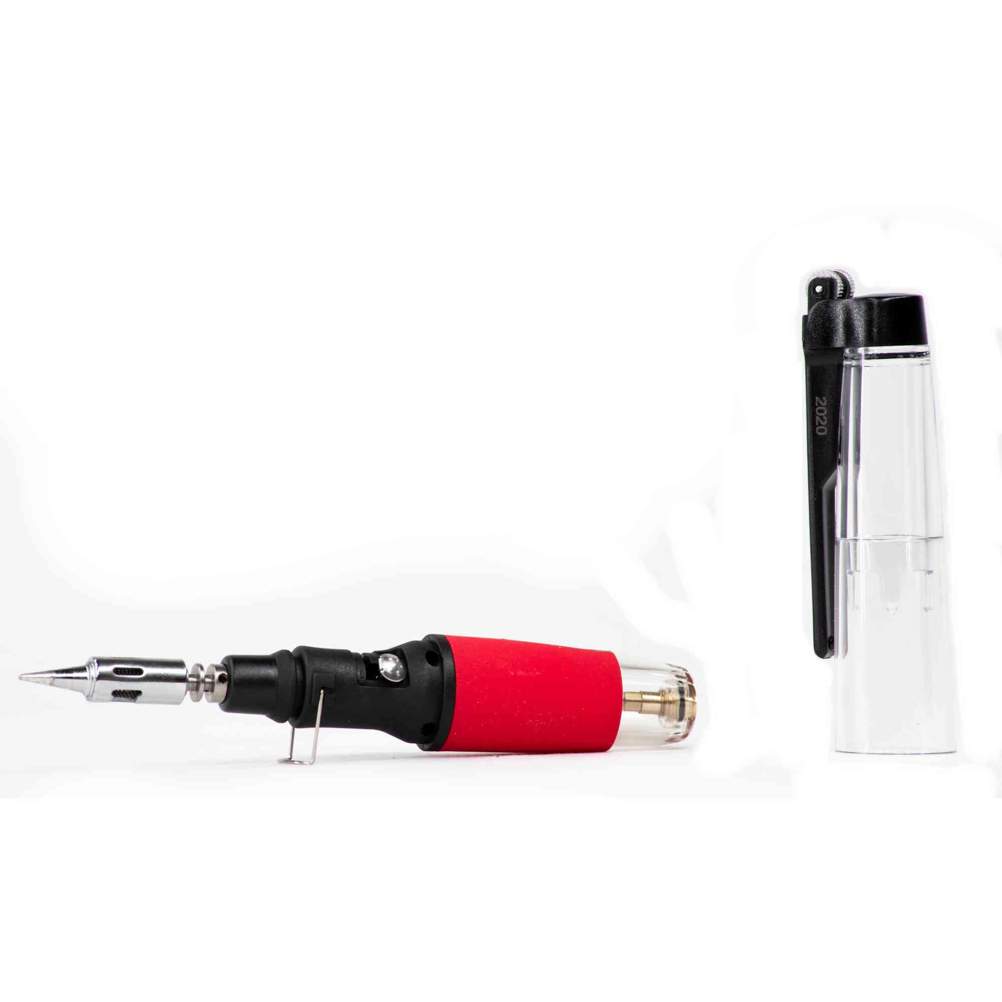 Iroda SOLDERPRO 50 Cordless Refillable Butane Soldering Iron Kit - Portable Red Soldering Tool for Electronics Repair, DIY Projects & Home Improvement