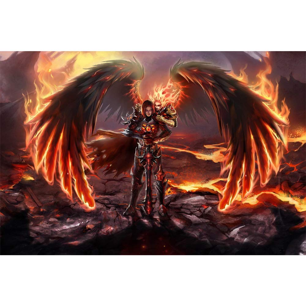 Dark Evil Dragon Removable Wallpaper - Peel and Stick Wall Mural for Bedroom (66x96 inches) | Gothic Home Decor, Fantasy Room Design, Game Themed Wall Art