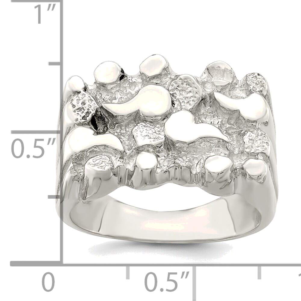 Bonyak Solid Sterling Silver Women's Nugget Ring Size 7 - Elegant Minimalist Jewelry for Everyday Wear, Gift for Her, Wedding, Anniversary & Special Occasions