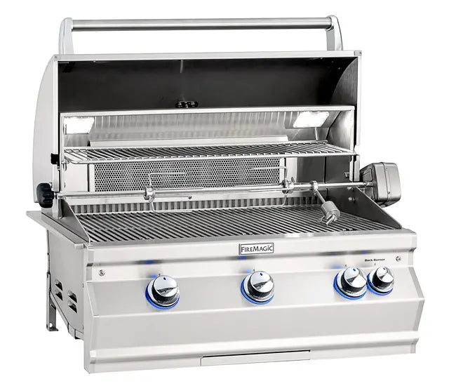 Fire Magic A540i 30-Inch 3-Burner Aurora Built-In Gas Grill with Analog Thermometer | Outdoor Kitchen, Backyard BBQ, Patio Cooking