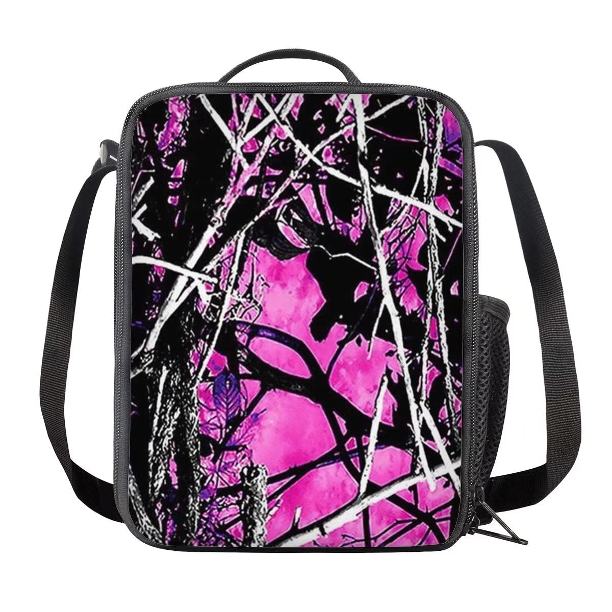 Doojoayie Pink Camo Insulated Lunch Bag for Women & Girls - Reusable Waterproof Lunch Tote with Thermal Insulation - Perfect for Work, Office, School, Picnic, Hiking & Outdoor Activities