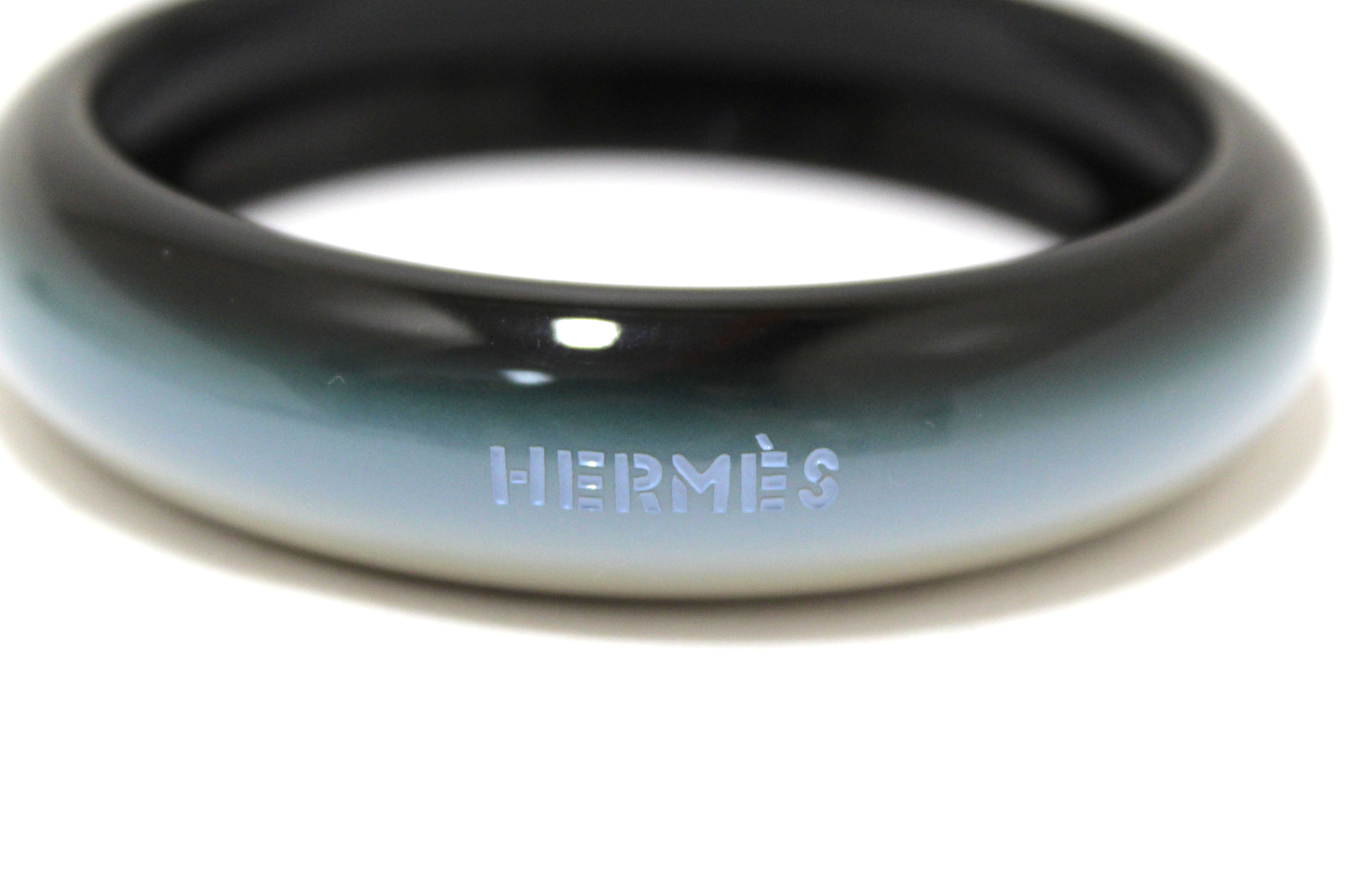 Authentic Hermes Lacquered Wood Fusion Black Bangle Bracelet for Women - Luxury Fashion Jewelry Gift for Birthday, Anniversary & Special Occasions