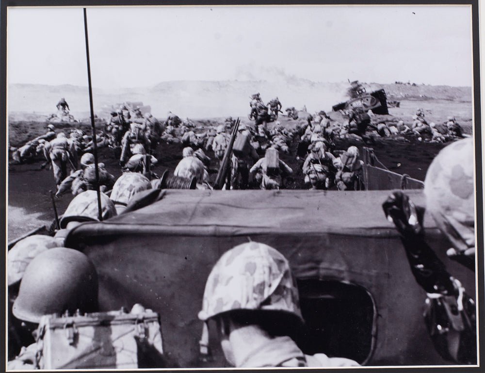 Original WWII Photo 11x14 - Fourth Wave Division Marines Beach Attack | Historic Military Collectible for Home & Office Decor