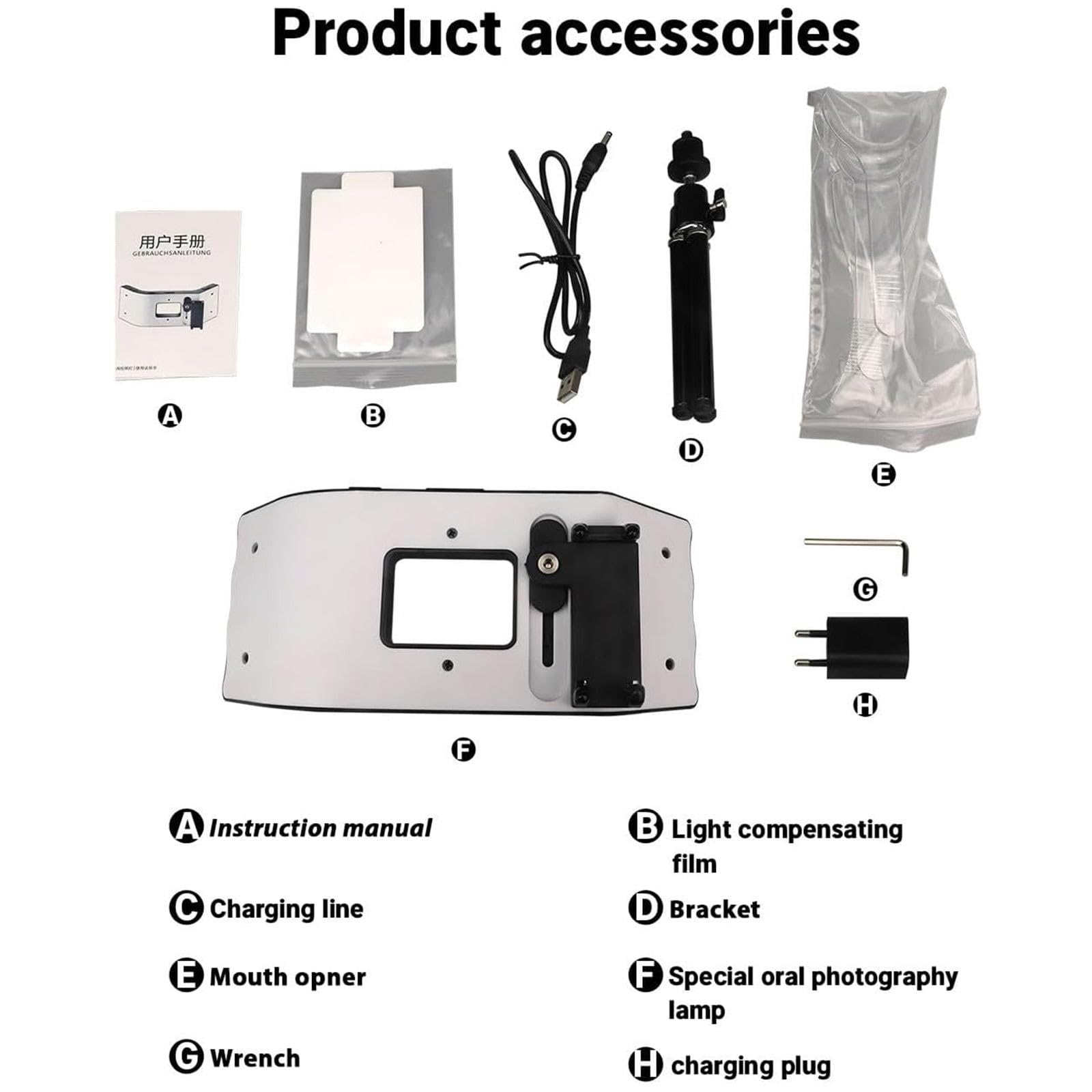 Dental Photography Aid - 20 LED Oral Camera Fill Light with Adjustable Brightness for Dentists, Home & Salon Use | Perfect for Teeth Whitening, Dental Exams & Oral Hygiene Documentation