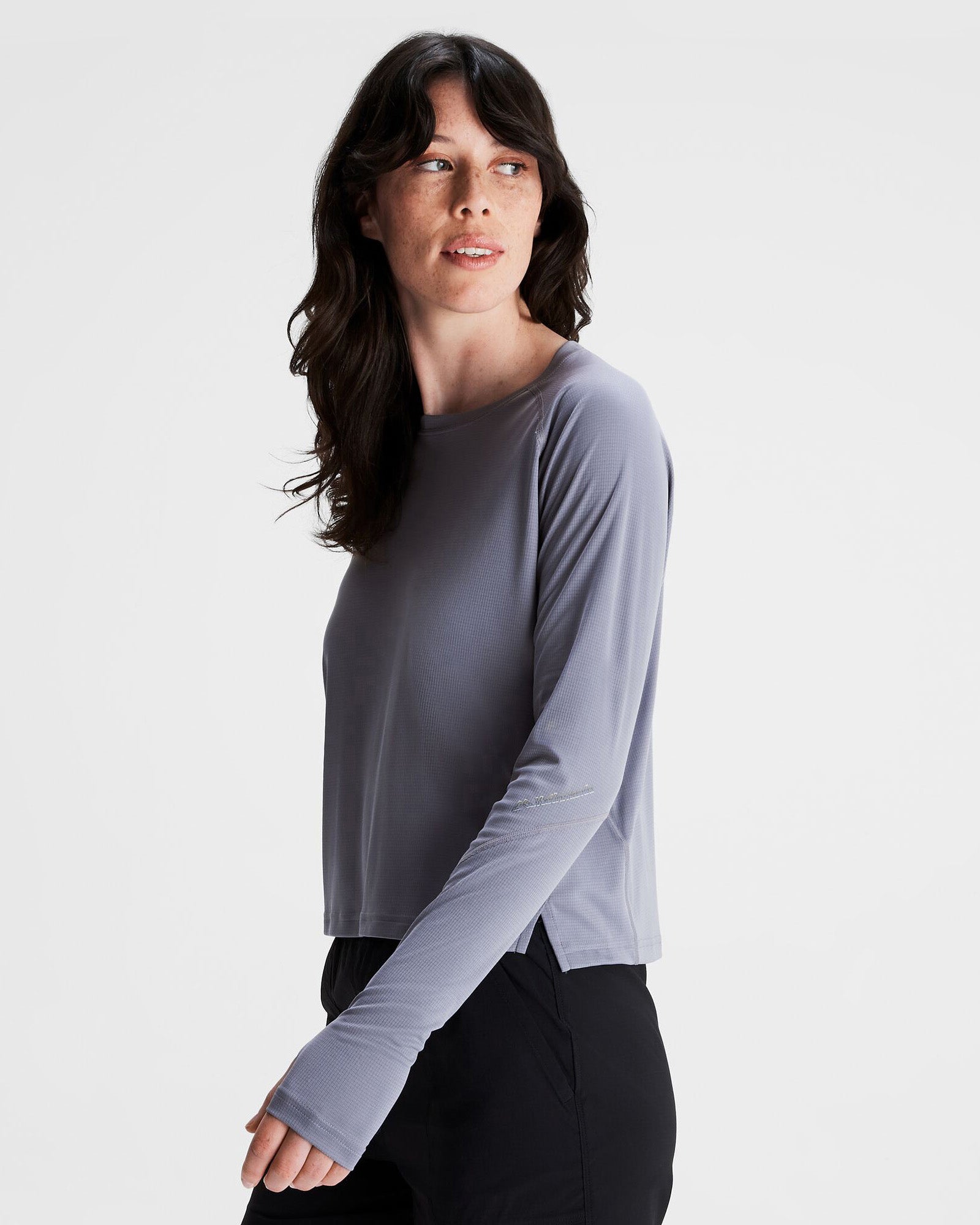 Women's SUN Stopper LT Long Sleeve UV Protection Shirt - Dark Haze for Hiking, Running & Outdoor Activities