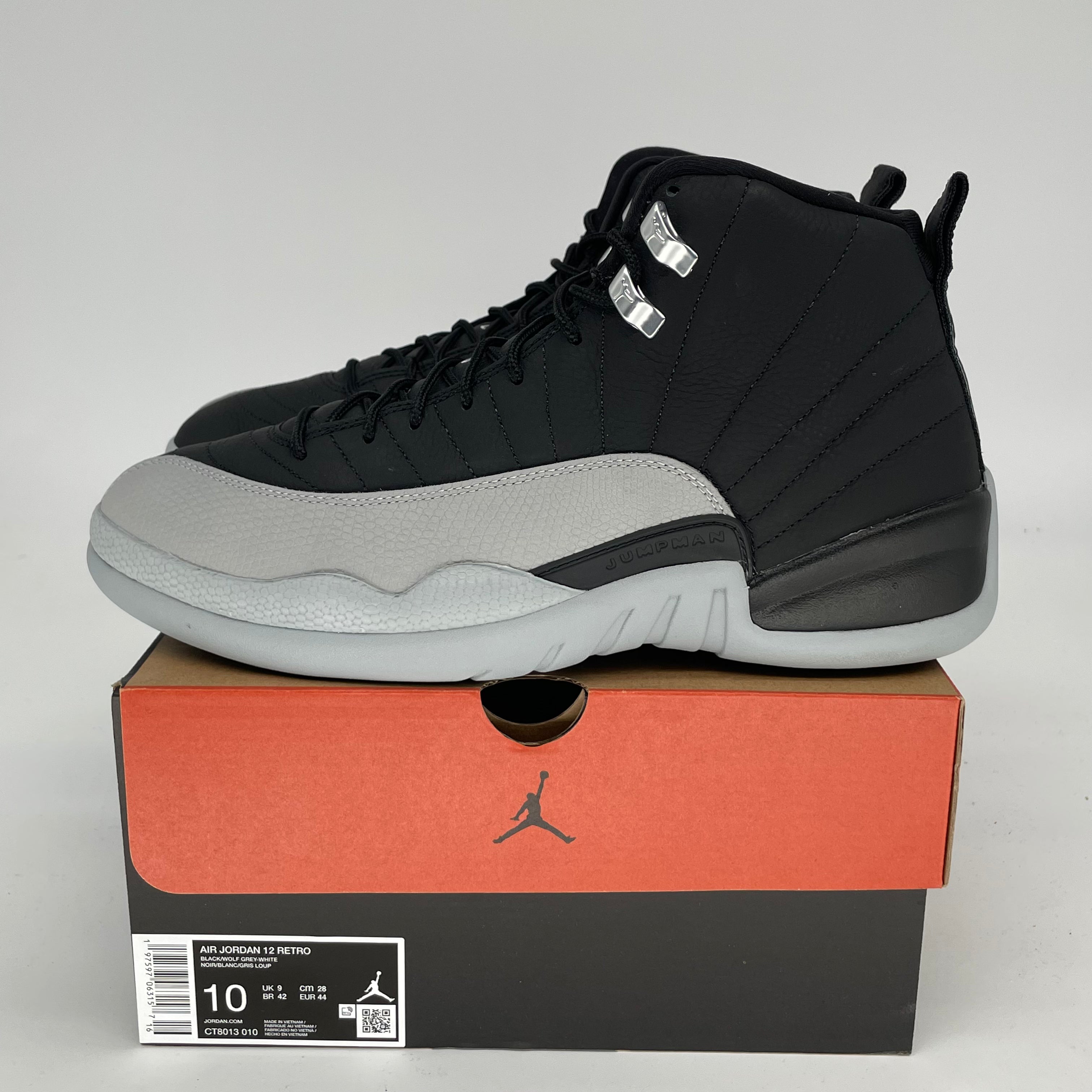 AIR JORDAN 12 Barons Basketball Shoes Men's Size 10/11.5W Retro Sneakers Black/White CT8013-010 | Perfect for Streetwear, Casual Outfits & Basketball Games