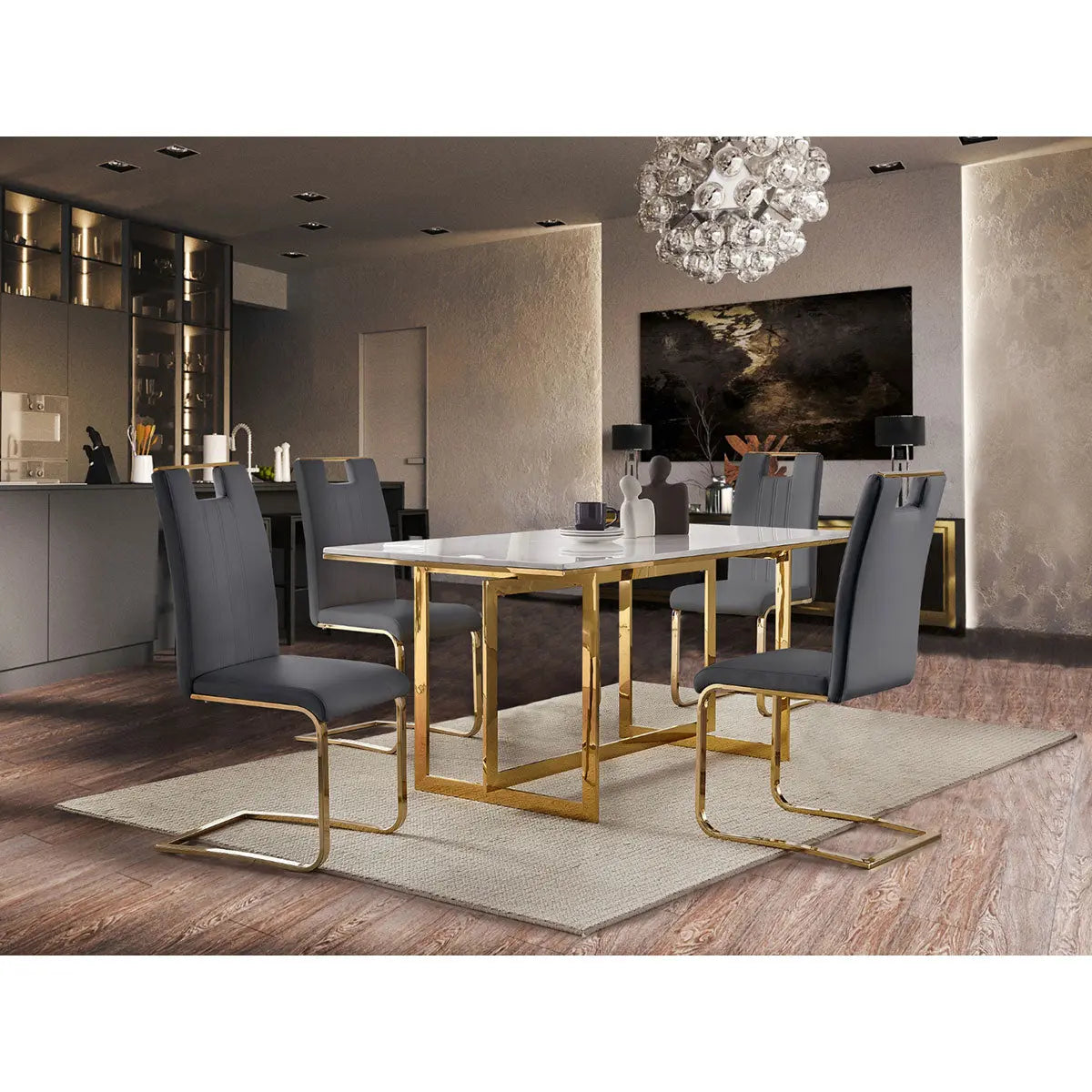 Althea 5-Piece Dining Set 7451 - Modern Kitchen Table & Chairs for Small Spaces, Perfect for Apartments, Breakfast Nooks & Cozy Dining Areas