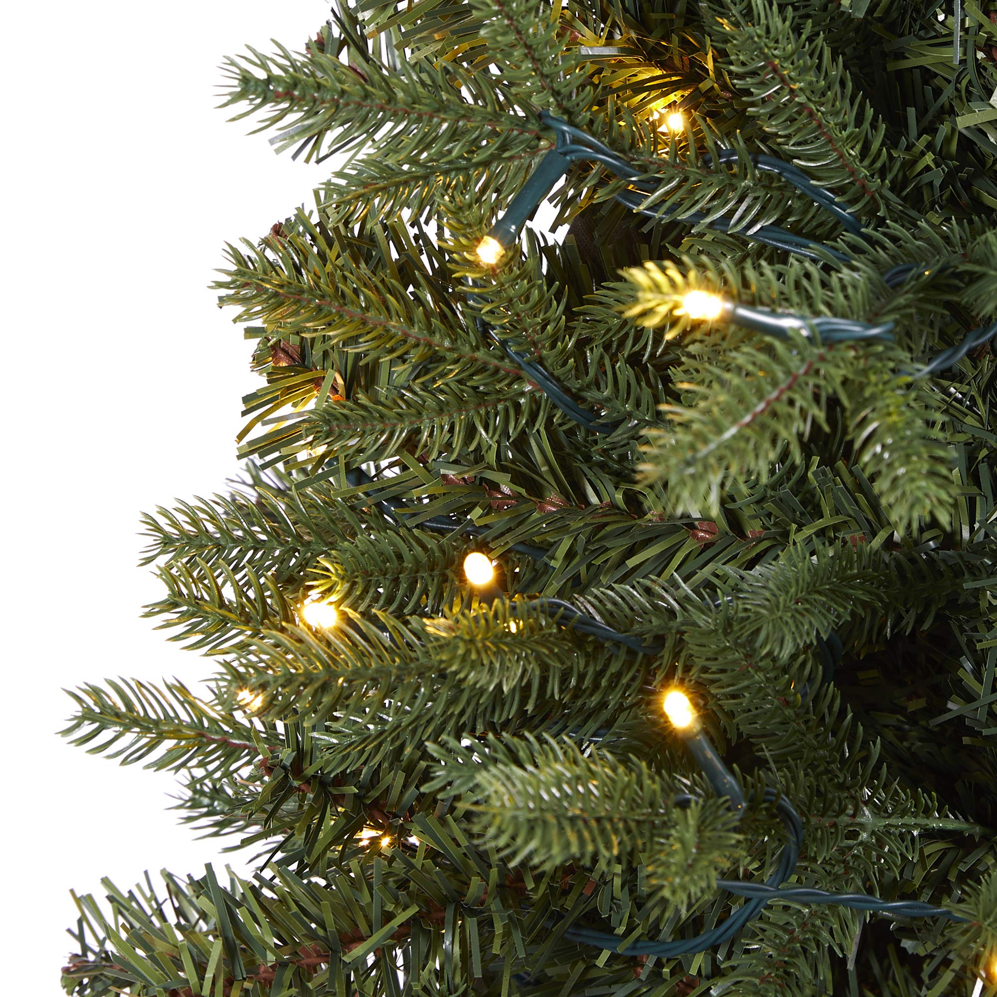 Nearly Natural 5ft Vermont Fir Artificial Christmas Tree with 150 Clear LED Lights - Perfect for Holiday Home Decor, Office, and Indoor Christmas Celebration