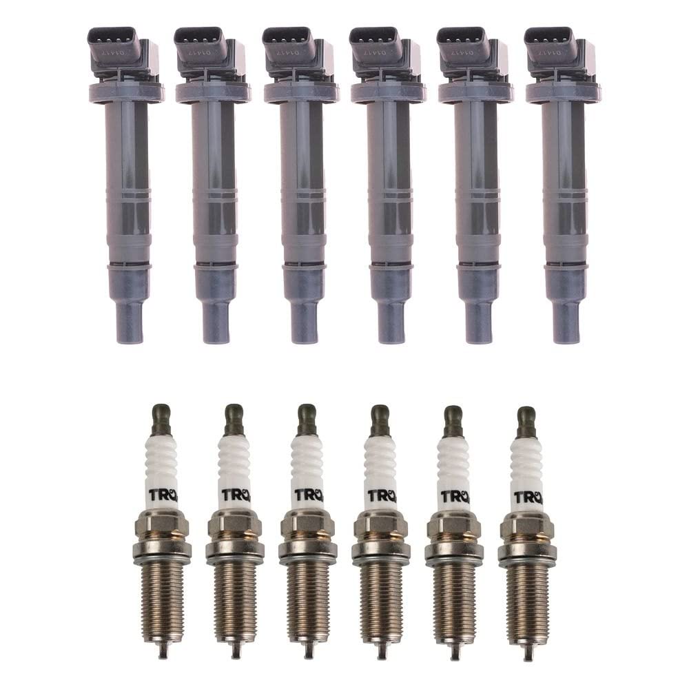 TRQ Ignition Coil & Spark Plug Kit - Compatible with 2003-2009 Toyota 4Runner, 2005-2015 Tacoma, 2005-2011 Tundra - High Performance Replacement Parts for Smooth Engine Start & Reliable Driving