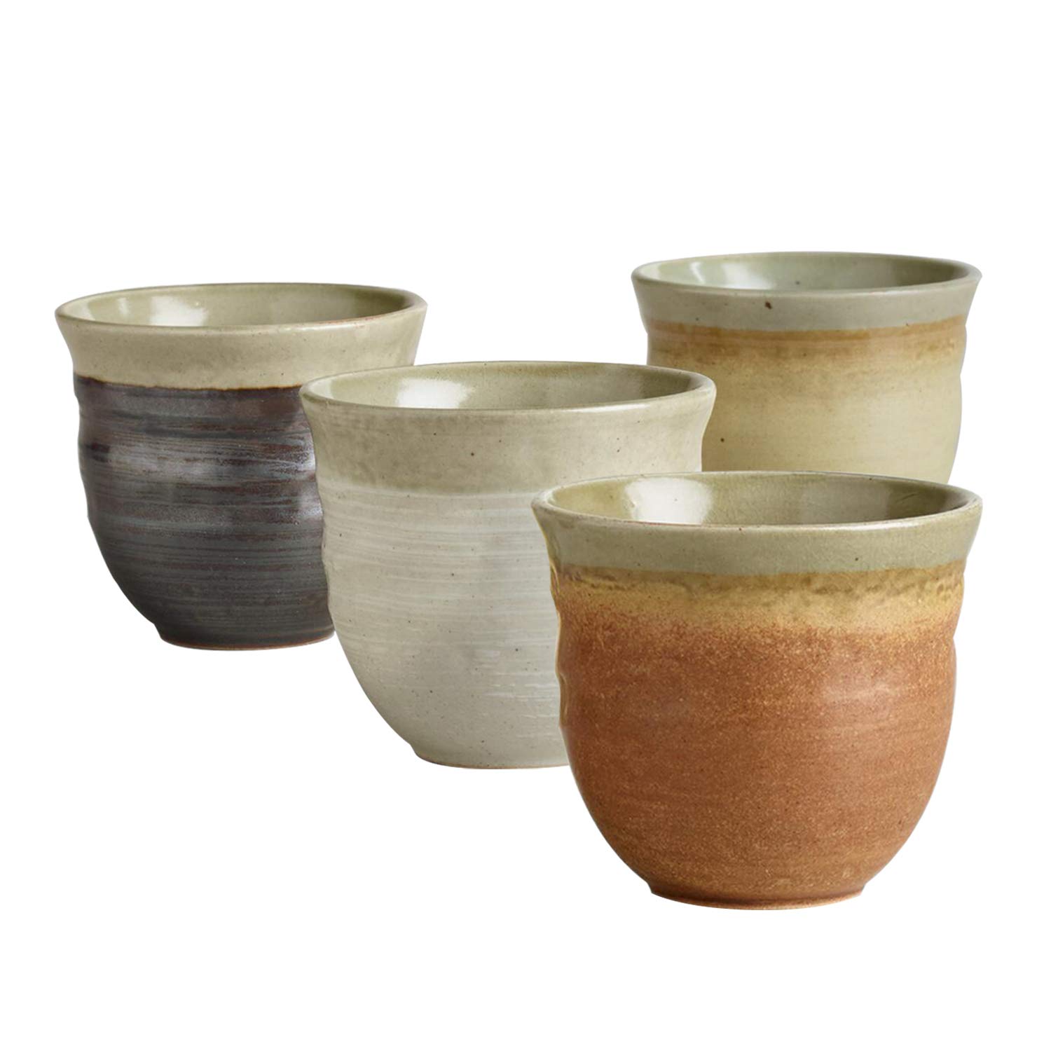 Premium Japanese Ceramic Tea Cups Set of 4 - Elegant Handcrafted Asian Tea Set for Hot & Cold Drinks - Perfect for Matcha, Coffee, or Herbal Tea - Ideal Housewarming Gift & Zen Home Decor