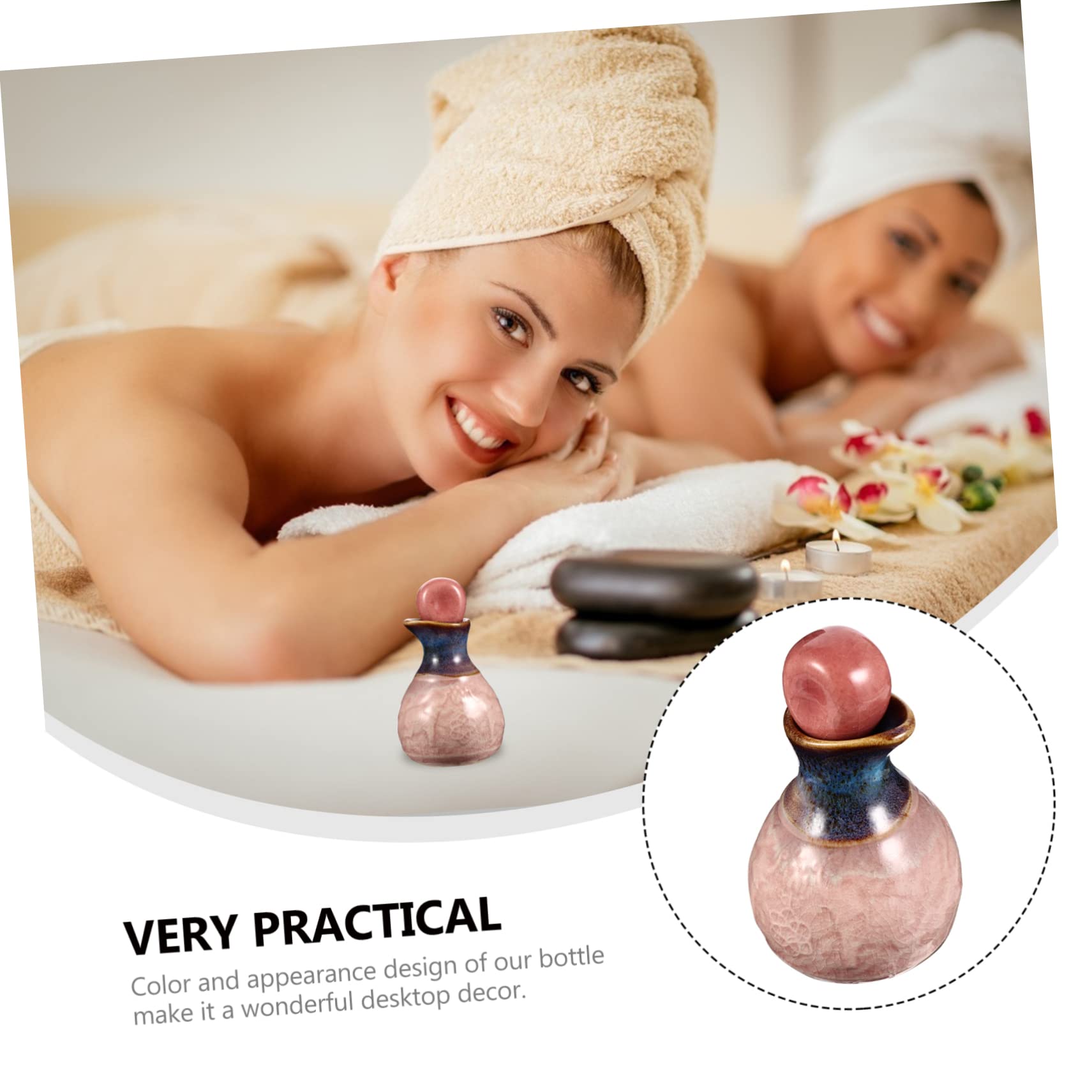 WOONEKY Refillable Ceramic Perfume Oil Bottles - Wide Mouth Empty Perfume Bottle Set for Essential Oils & Aromatherapy - Perfect for Travel, Home Decor & Gift Giving