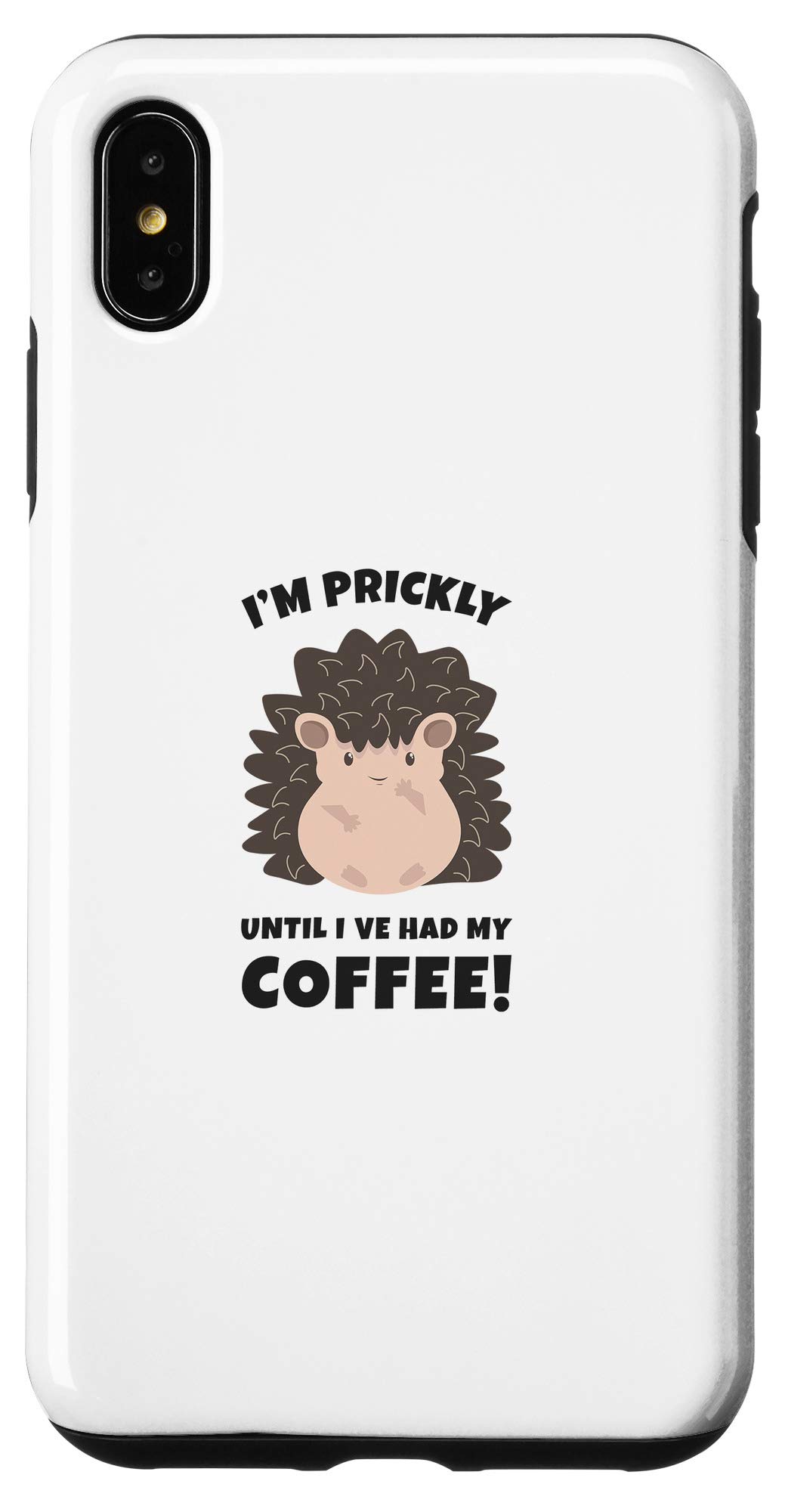 Cute Hedgehog Phone Case for iPhone XS Max - Animal Lover Protective Cover for Coffee Enthusiasts | Perfect Gift for Hedgehog Fans, Office & Daily Use