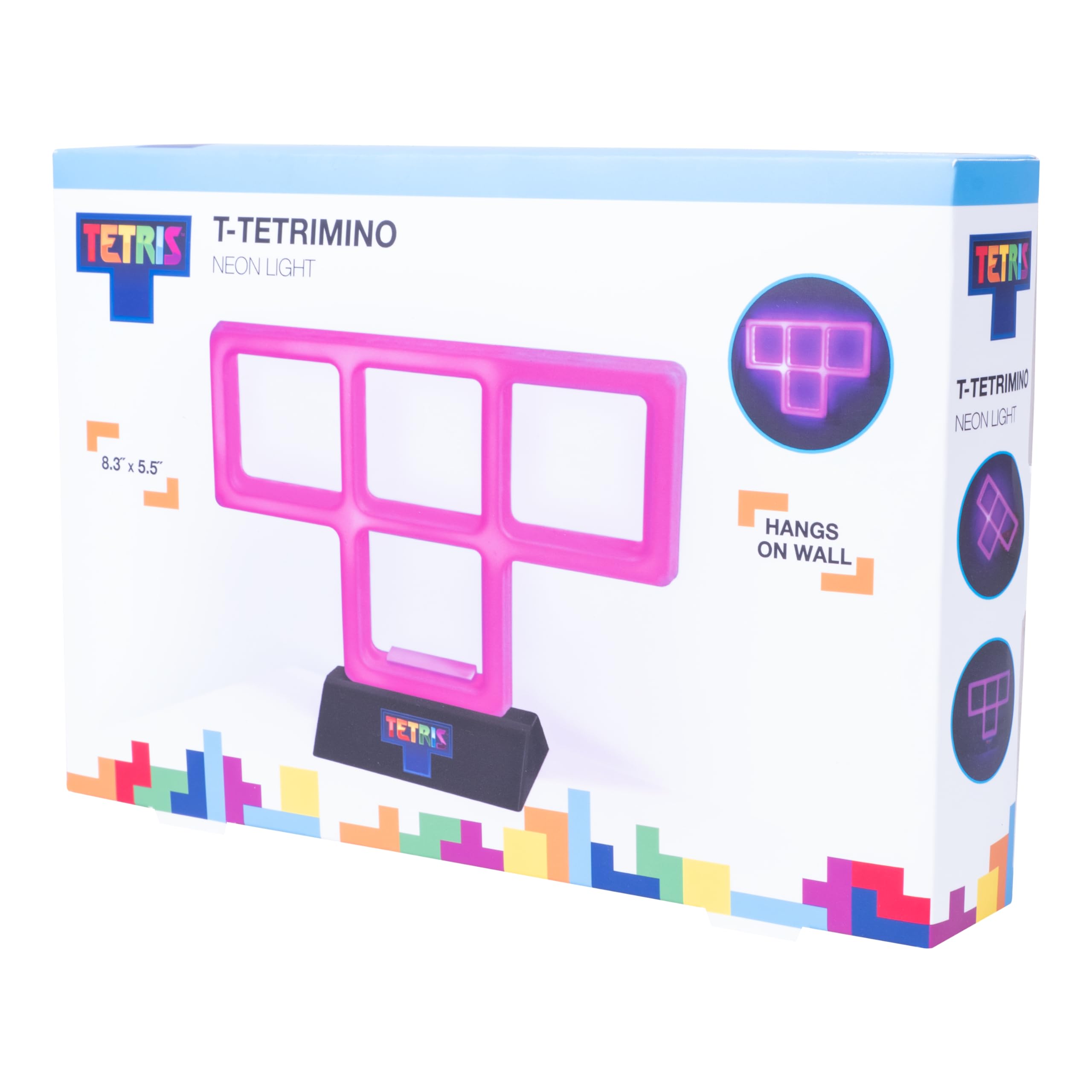 Fizz Creations Tetris Tetrimino Purple LED T Light - Retro Gaming Gift with USB Power & Wall Mount | Classic Gameboy Inspired Ambient Lighting for Bedroom, Game Room & Office Decor