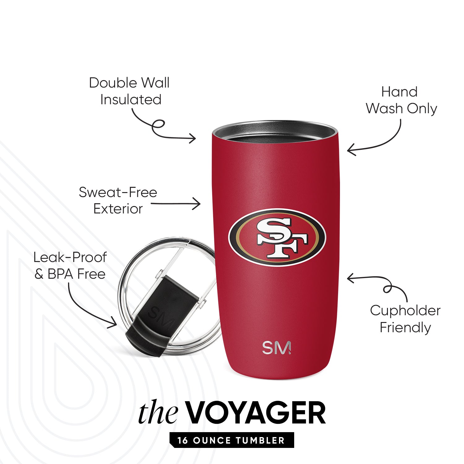 NFL Voyager Stainless Steel Tumbler with Clear Flip Lid & Straw - 20oz Insulated Travel Mug for Hot & Cold Drinks - Perfect for Football Games, Camping, and Office Use