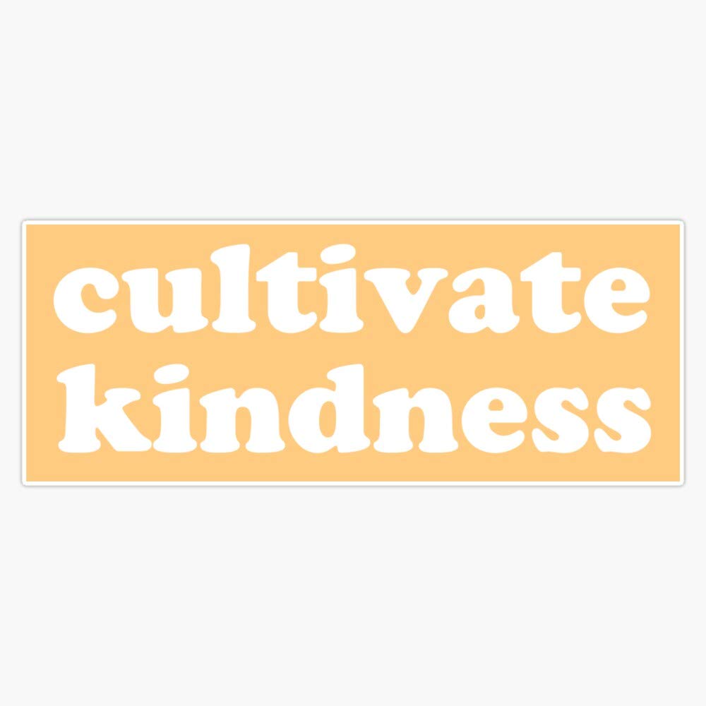 Waterproof Kindness Yellow Vinyl Sticker Decal - 5 Inch Durable Car, Laptop, Wall, Window Decoration - Perfect for Bumpers, Notebooks, Home & Office Decor