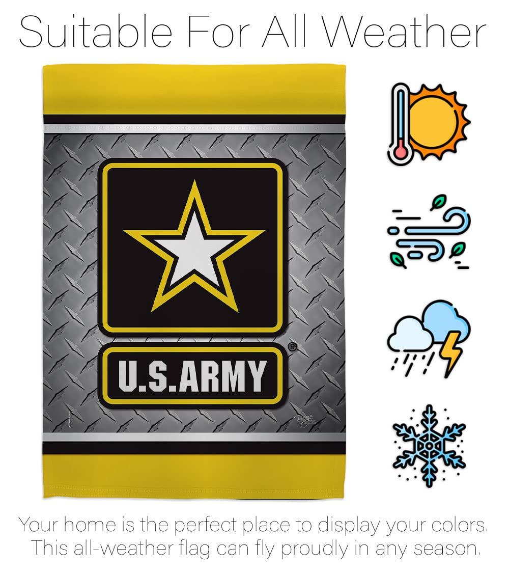 US Army Steel Garden Flag Set with Stand - Military Veteran Yard Decoration for Patriotic Home & Outdoor Use