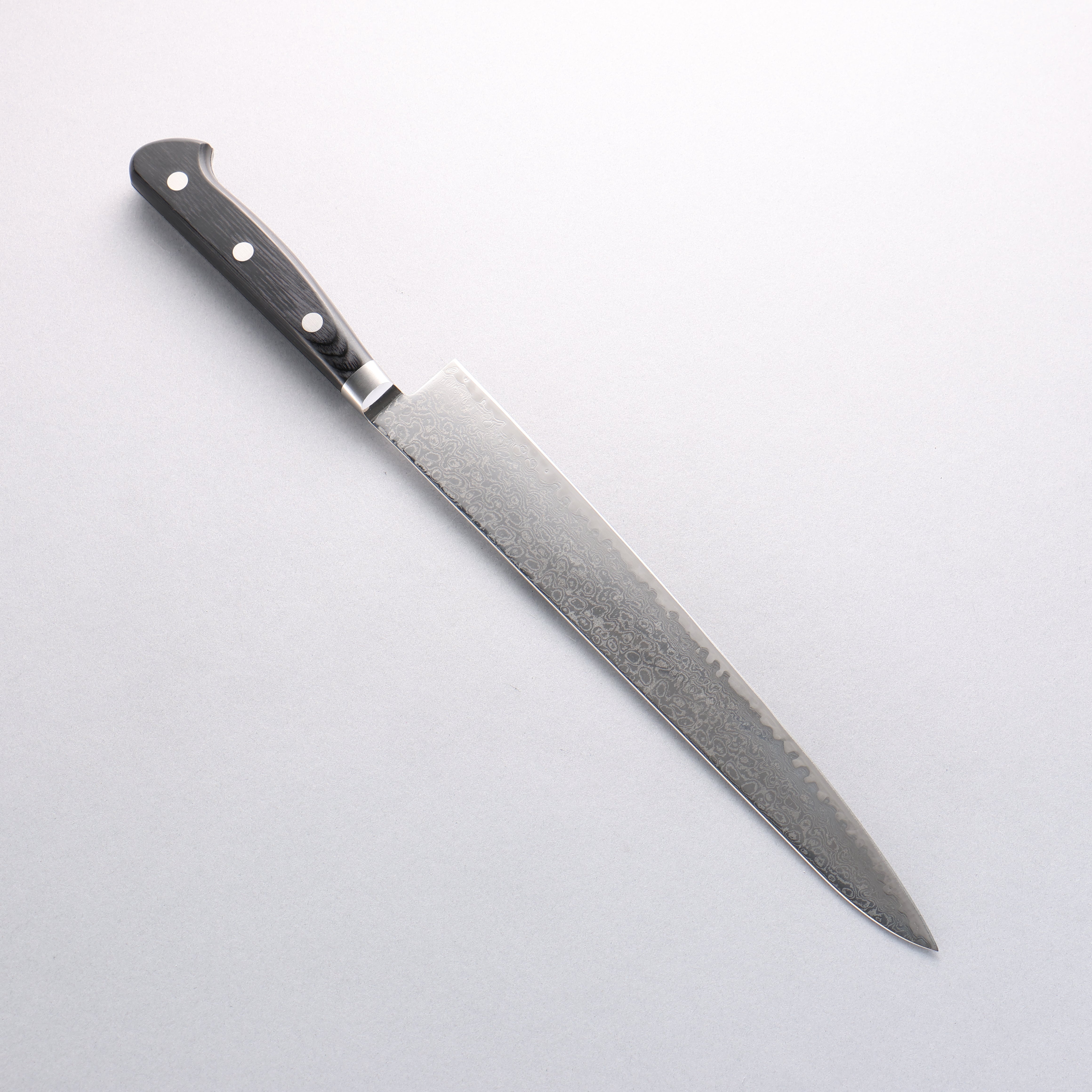 Premium Seisuke Kagami2 AUS10 Damascus Sujihiki Knife 240mm - Mirror Finish, Black Pakkawood Handle - Perfect for Sushi, Sashimi & Japanese Cuisine Preparation