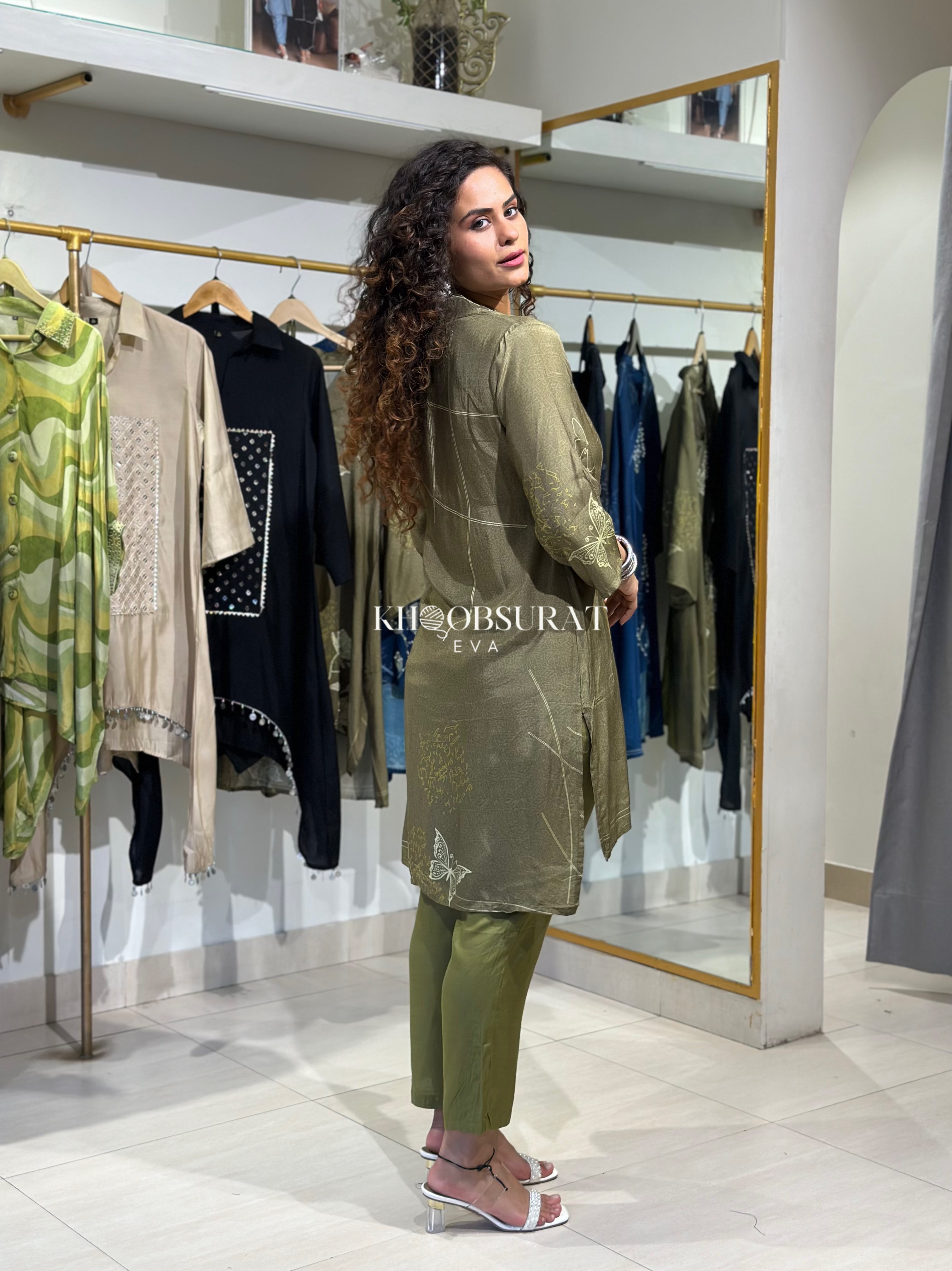 Green Goddess Glamour Coord Set - Women's Stylish Matching Outfit for Casual Wear, Date Night & Vacation | Trendy Two-Piece Set