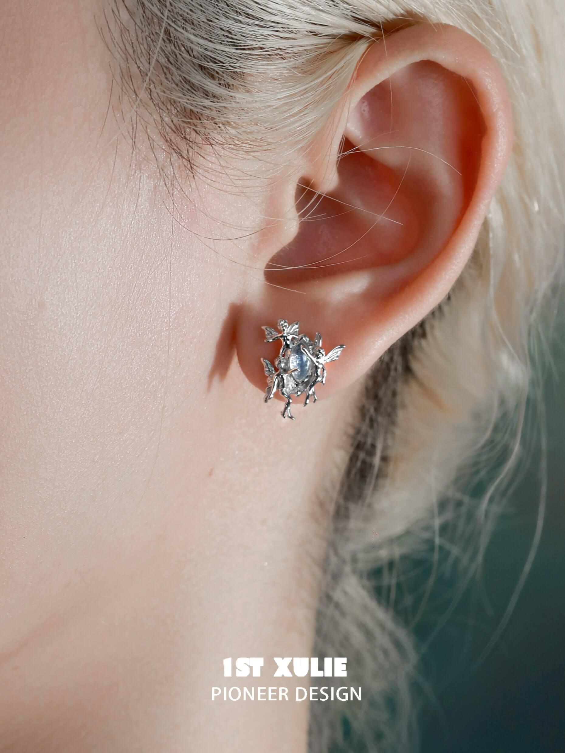 Blue Sky S925 18K Gold Plated Opal Genie Earrings™ - Elegant Dangle Earrings for Women, Perfect for Parties, Weddings & Special Occasions