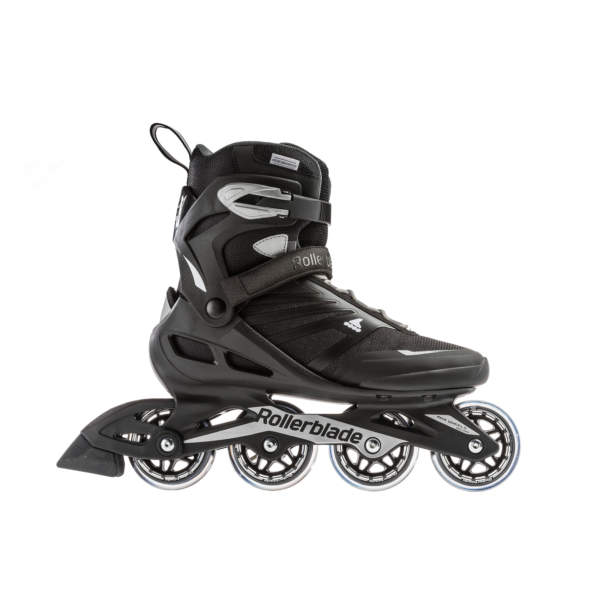 Rollerblade Zetrablade Inline Skates - Black/Silver - Comfortable & Durable for Outdoor Fitness, Recreation & Commuting