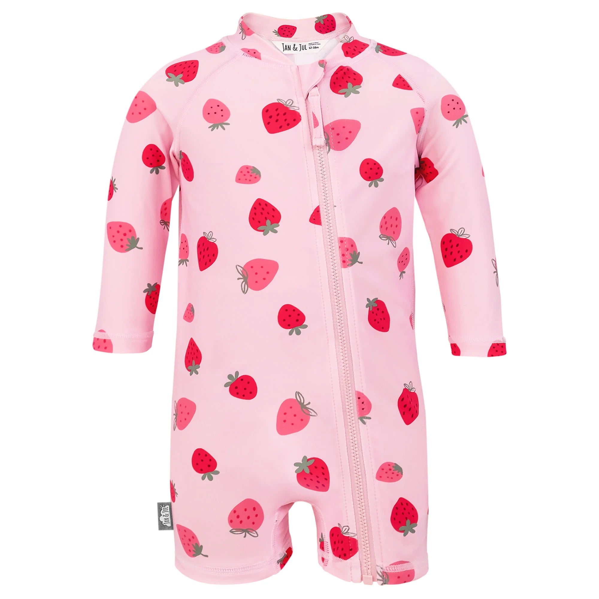 Jan & Jul Pink Strawberry One Piece UV Sun Suit for Baby Girls - UPF 50+ Sun Protection Swimwear for Beach, Pool & Outdoor Play
