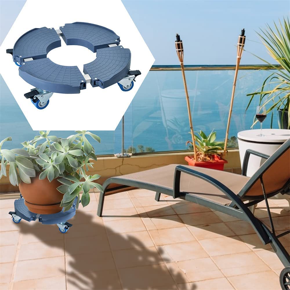 Adjustable 4-Wheel Rolling Plant Pallet Cart - Heavy Duty Flower Pot Mover for Indoor/Outdoor Use - Garden Trolley with Tray for Plants, Pots & Gardening Supplies - Perfect for Greenhouses, Patios & Home Gardening