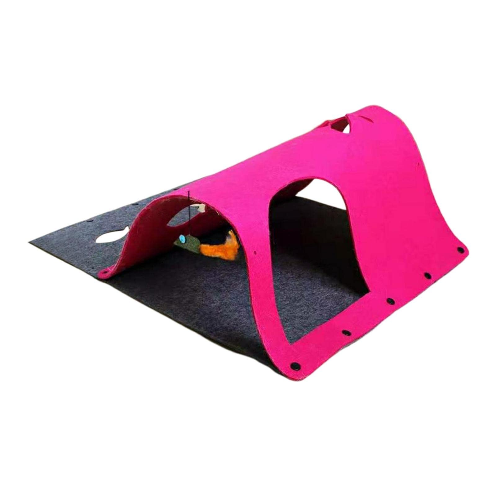 MagiDeal Felt Cat Tunnel - Interactive Play Toy for Indoor Cats with Peep Hole - Perfect for Playtime & Hideouts