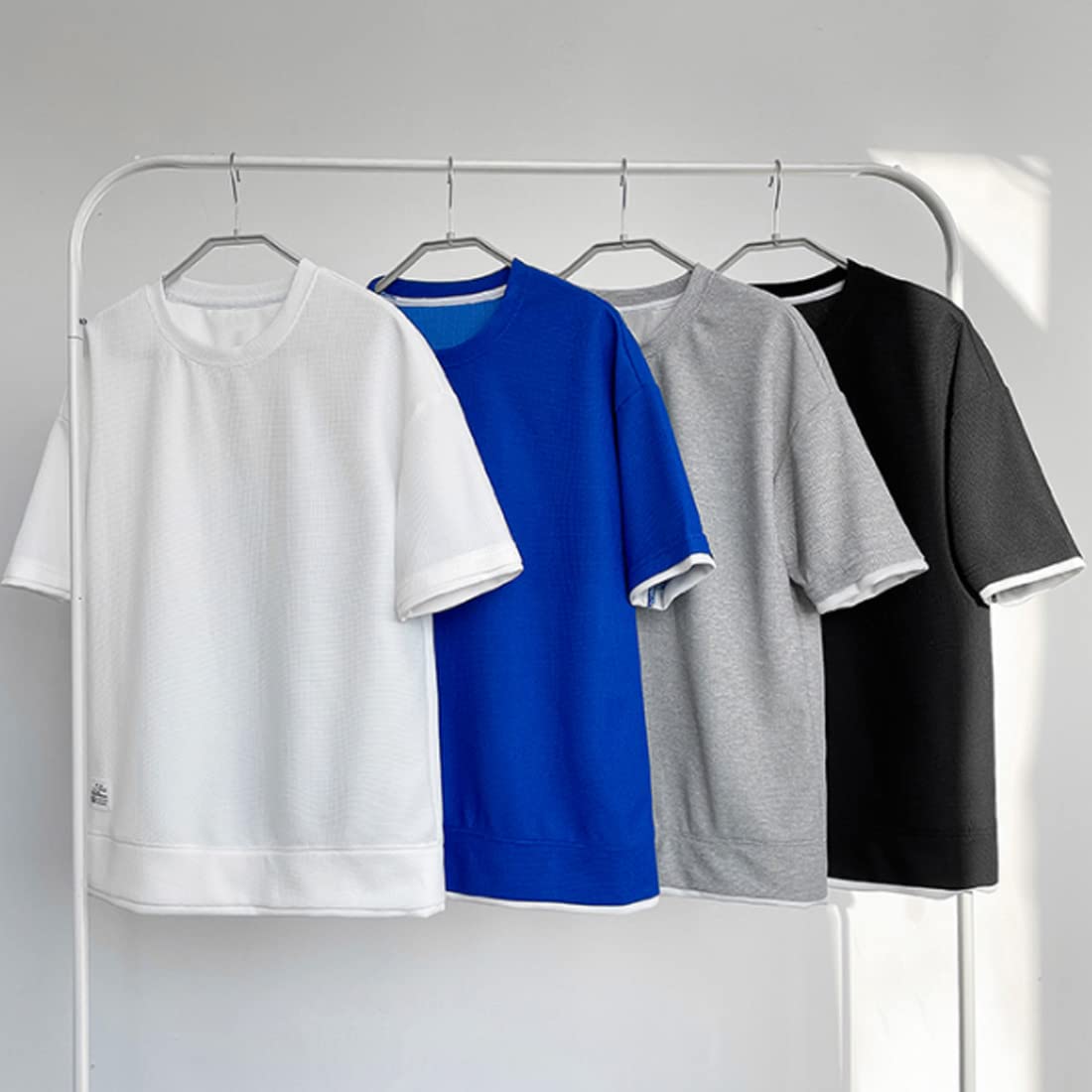 Men's Comfort Waffle Short Sleeve T-Shirt - Breathable Crew Neck Plain Tee for Summer | Casual Wear, Gym, Outdoor Activities