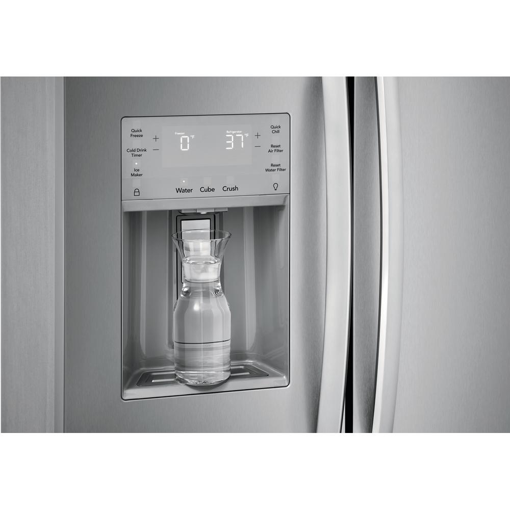 Frigidaire Gallery 36 Inch Side by Side Refrigerator with Removable Shelves, 25.6 cu. ft. Capacity, Water and Ice Dispenser System - GRSS2652AF - Perfect for Modern Kitchens and Large Families