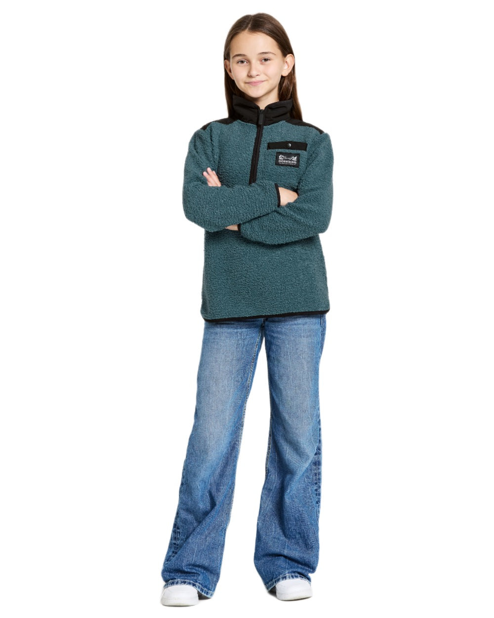 Didriksons Kids Exa Half Zip Sweater - Warm Fleece Pullover for Boys & Girls - Perfect for School, Outdoor Play & Winter Activities