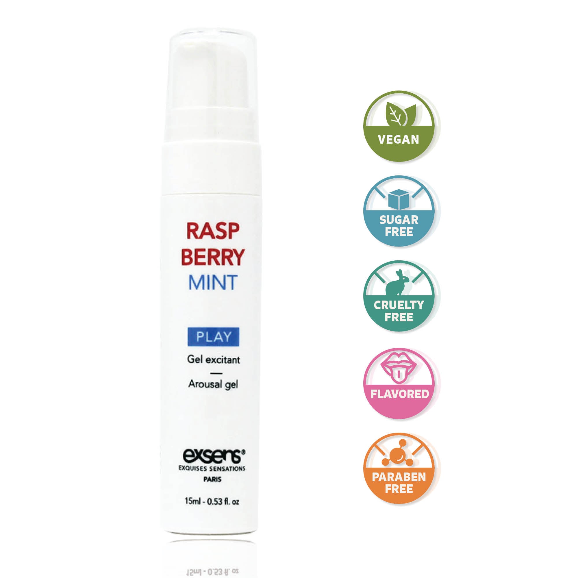 Exsens Raspberry Mint Arousal Lubricant & Flavored Foreplay Gel - 15ml (0.53 fl oz) - Water-Based Personal Lubricant for Couples - Enhances Sensation & Intimacy - Perfect for Date Nights & Romantic Moments