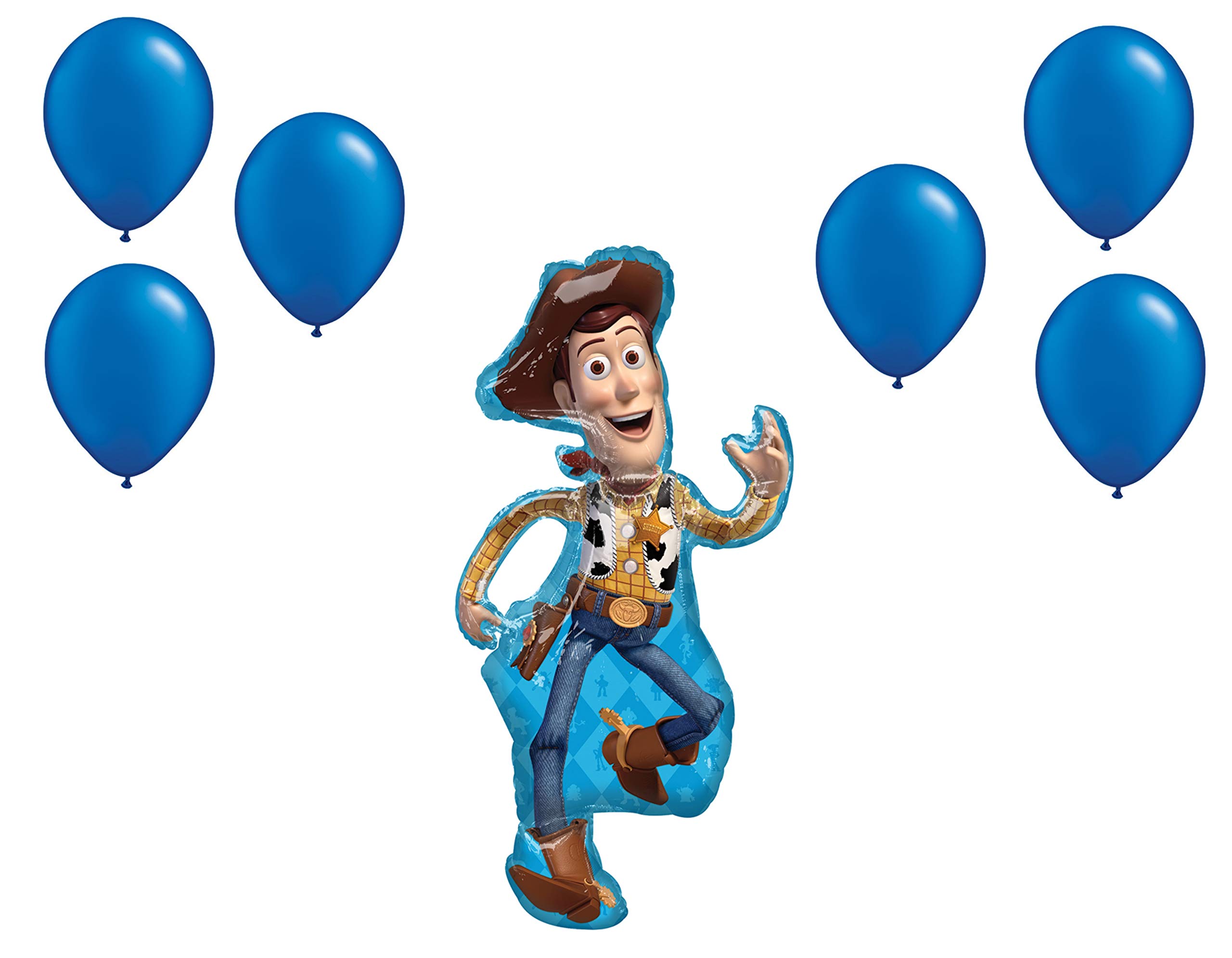 LOONBALLOON 44 Inch Woody Balloon 7-Piece Value Set with 6 Latex Balloons - Toy Story Party Decorations for Kids Birthday, Themed Parties & Disney Movie Celebrations