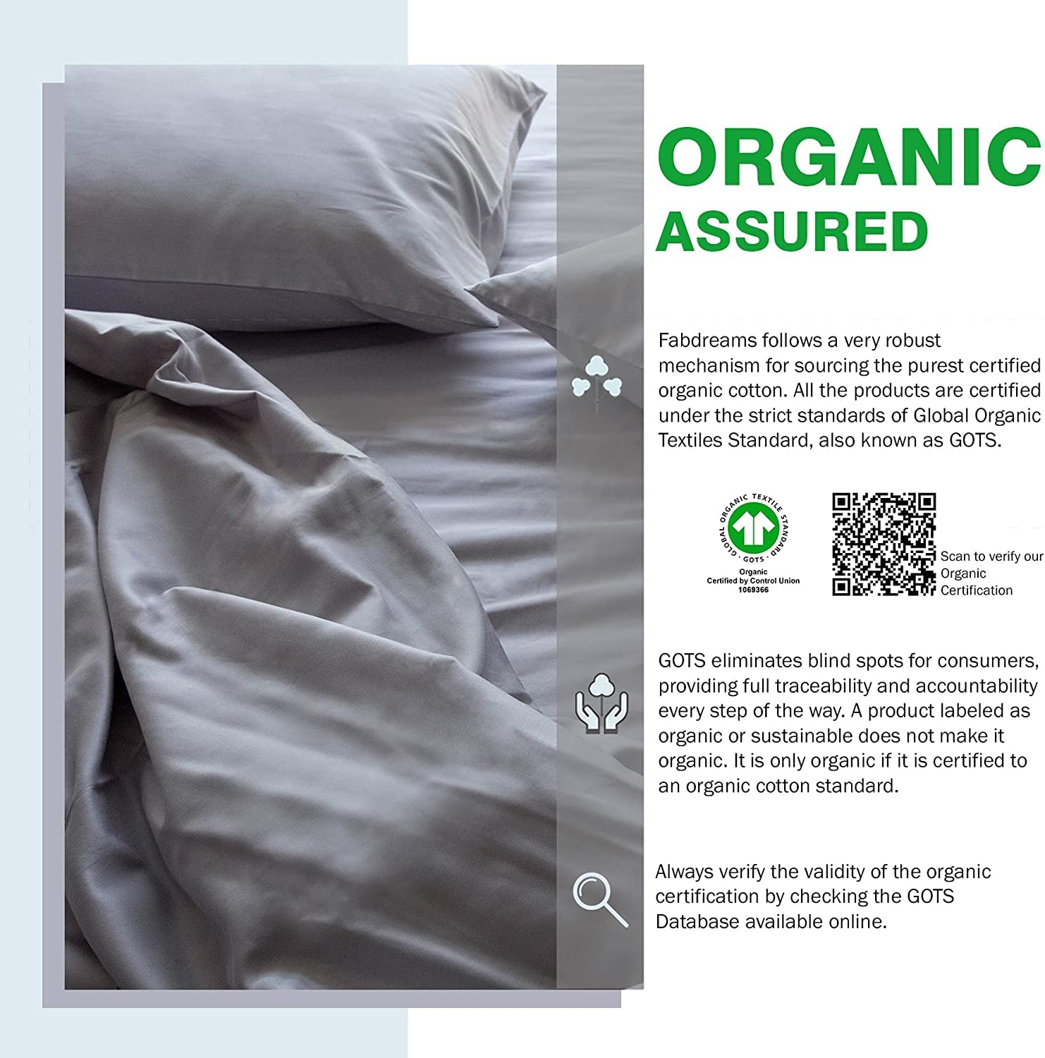 FABDREAMS 100% Organic Cotton Full Sheet Set - 400 Thread Count Luxury Hotel Collection | GOTS Certified Premium Long Staple Cotton | Deep Pocket 17