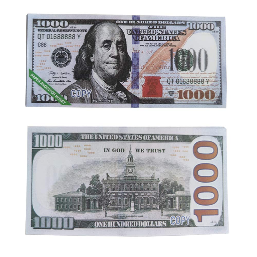 ZeeStar Ancestor Money Joss Paper - 160 Hell Bank Notes (USD $10,000) for Funeral, Qingming Festival & Hungry Ghost Festival - Traditional Chinese Memorial Ceremony Supplies