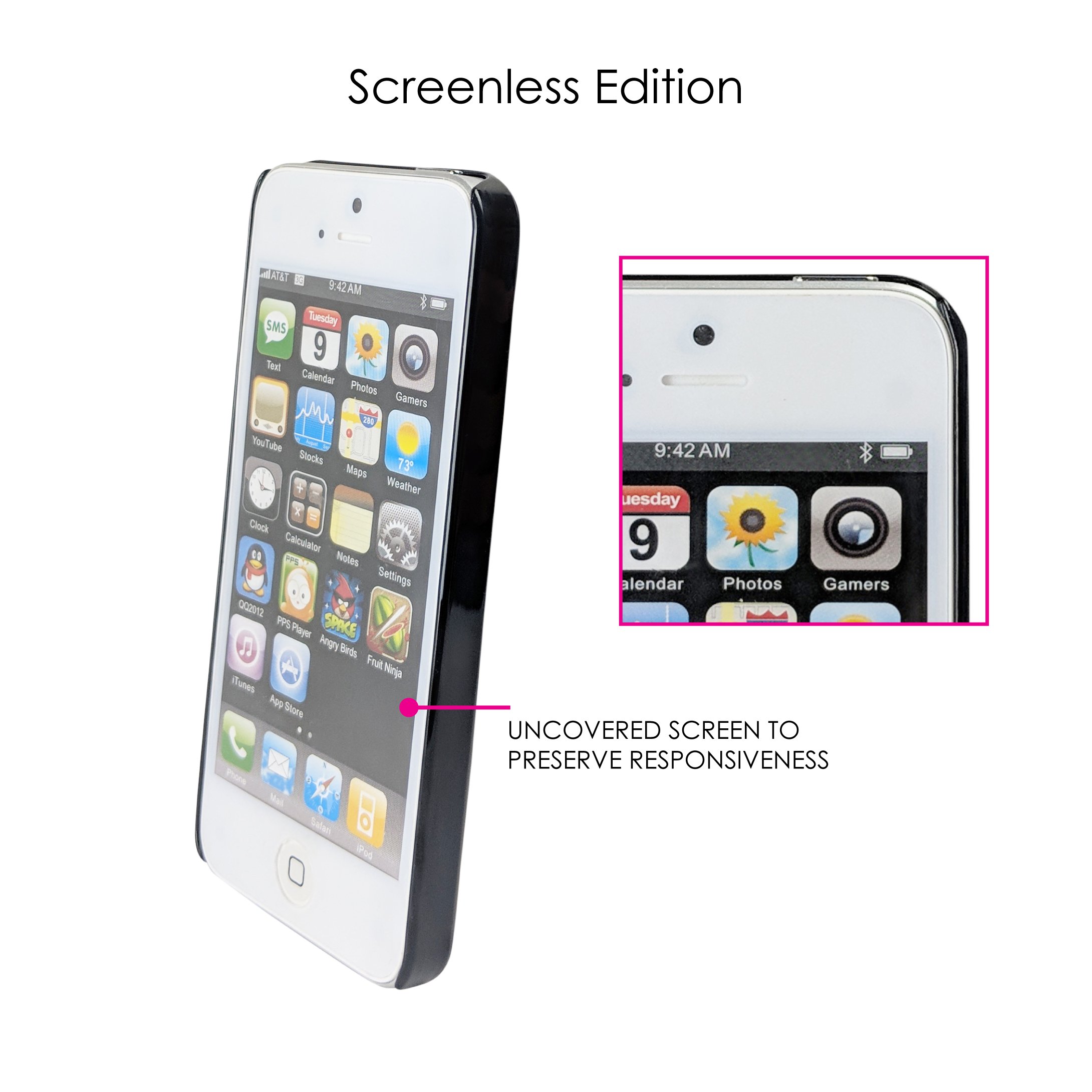 DistinctInk Ultra Slim Hard Plastic Case for iPhone 5/5S/SE (2016) - Custom Black Cover with Beer Glass Foam Bubble Design - Perfect for Daily Protection & Style Enhancement