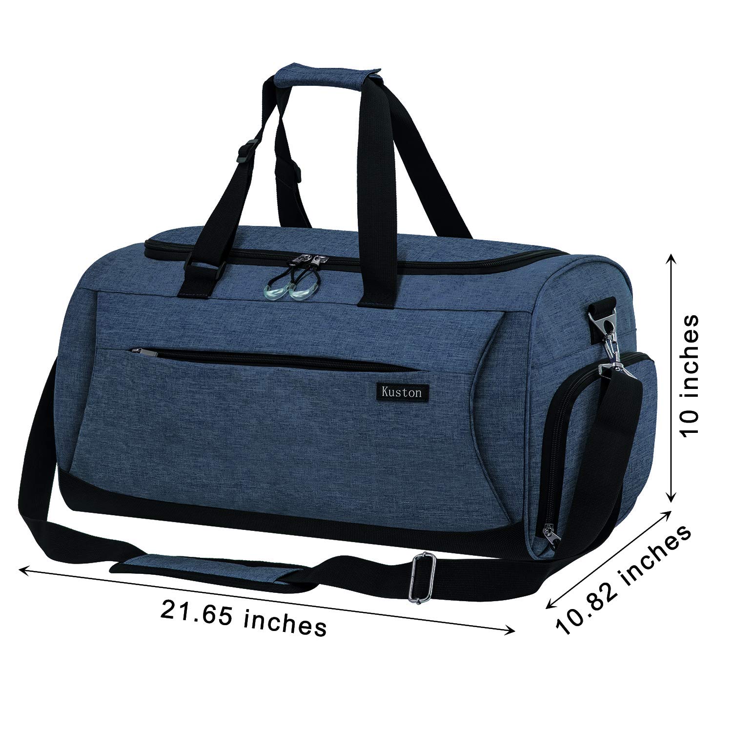 Kuston Sports Gym Bag with Shoes Compartment & Wet Pocket - Durable Gym Duffel Bag for Men & Women - Perfect for Workouts, Travel & Overnight Trips