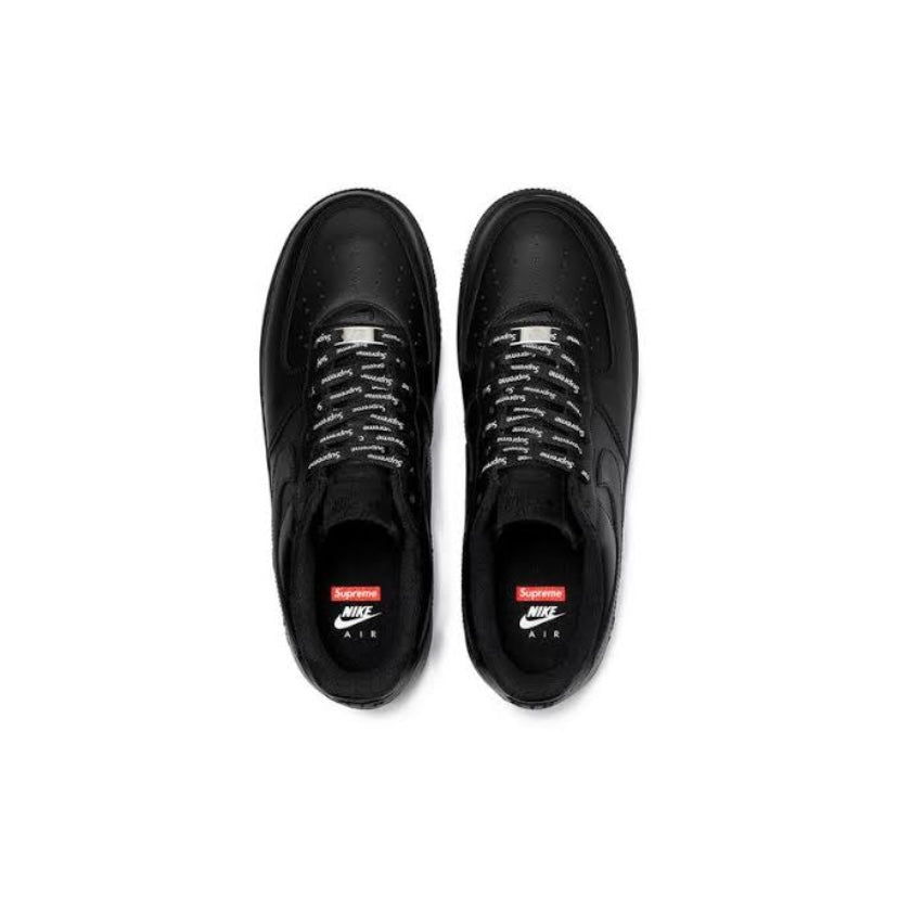 Nike x Supreme Air Force 1 Low Black Sneakers - Men's Basketball Shoes for Streetwear & Urban Fashion | Perfect for Casual Wear, Sneaker Collecting & Hip Hop Style