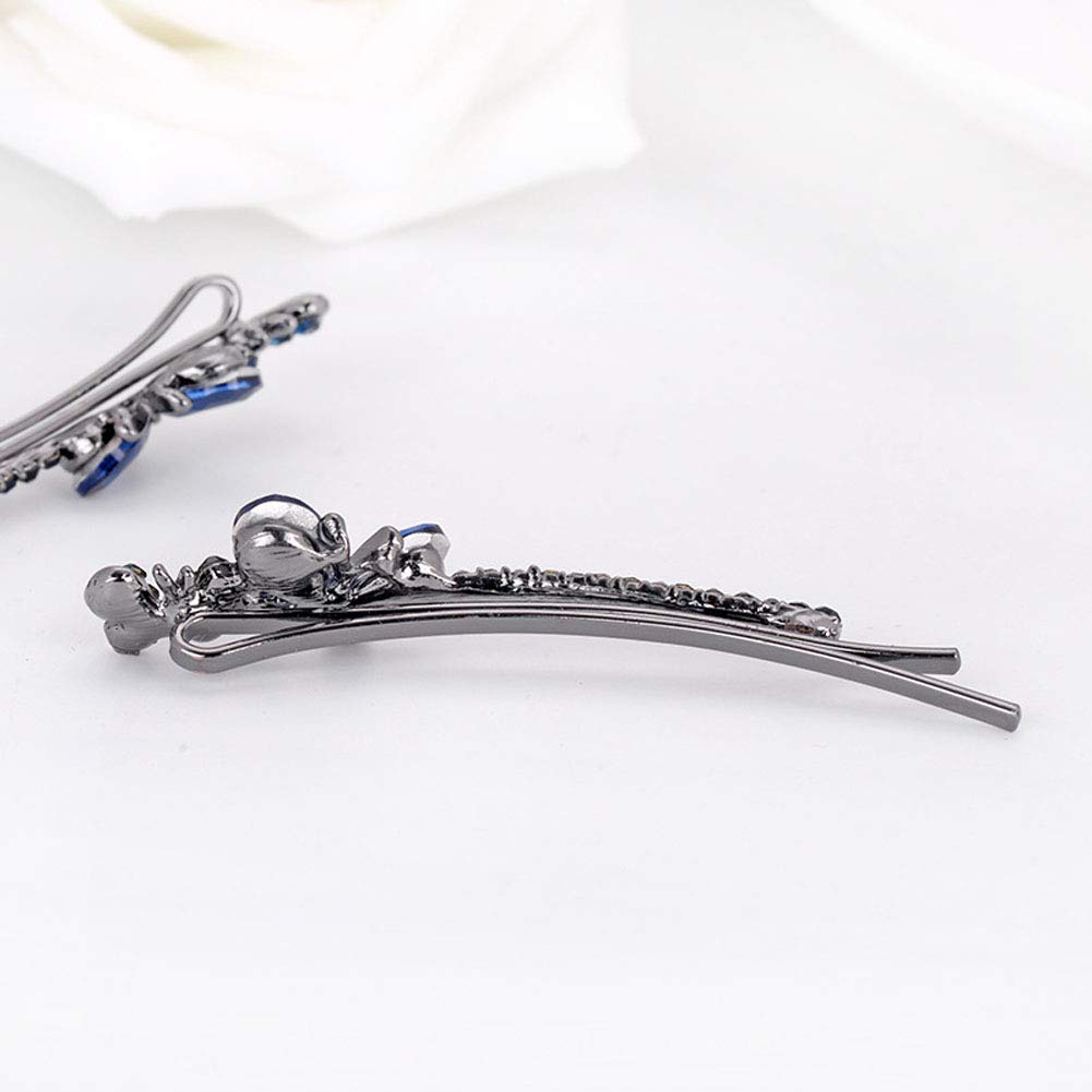 6PCS Rhinestone Flower & Butterfly Hair Clips for Women - Crystal Bobby Pins & Side Clips Hair Accessories - Perfect for Weddings, Parties & Daily Styling (C#)