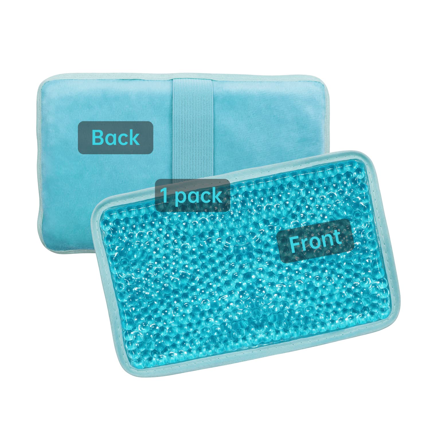Reusable Gel Beads Hot & Cold Therapy Pack with Adjustable Strap - 7.76