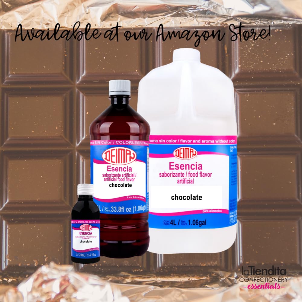 Premium Deiman Chocolate Flavoring Essence - 1.06 Gallon Bulk Size for Baking, Cooking & Beverages - Artificial Food Grade Flavor Concentrate for Cakes, Cookies, Coffee & Desserts