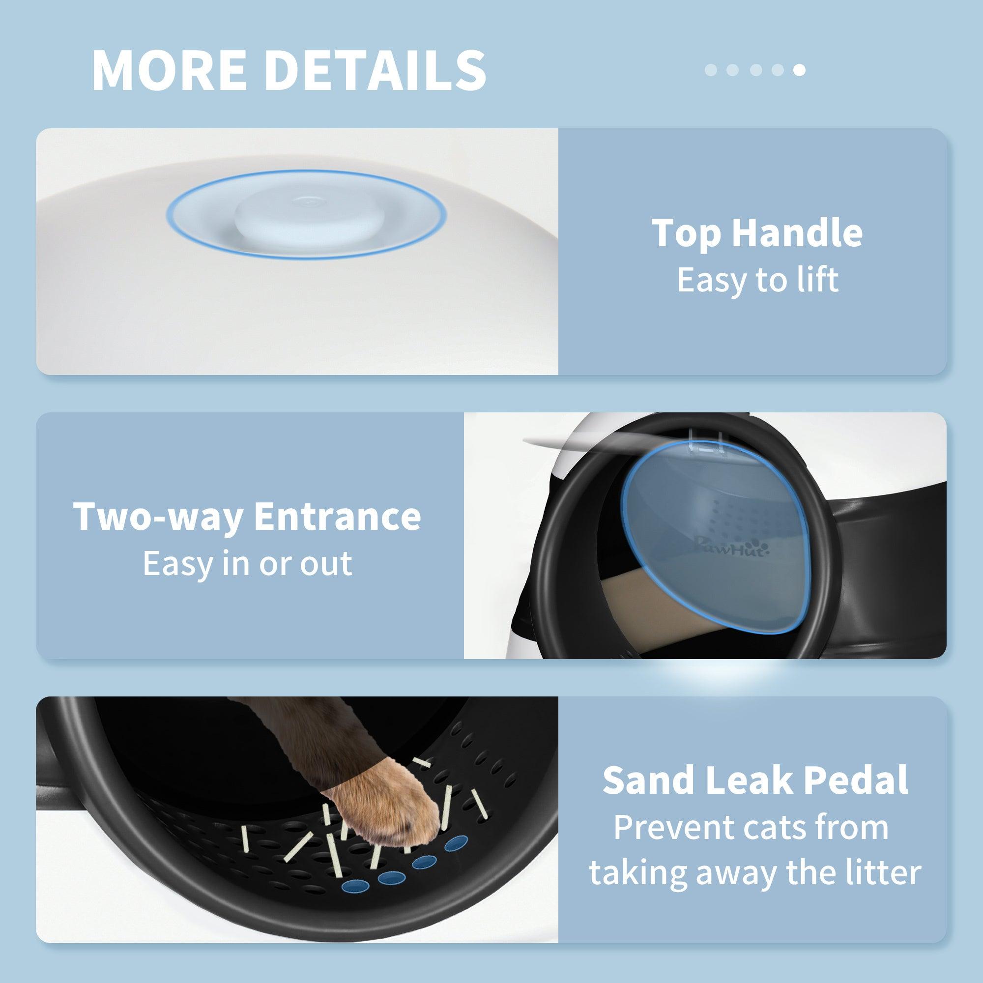 Best Covered Cat Litter Box with Lid - Large High-Sided Design, Built-in Air Freshener, Dual Entry Doors | Foldable & Easy to Clean | White & Black Options | Perfect for Small Spaces & Odor Control